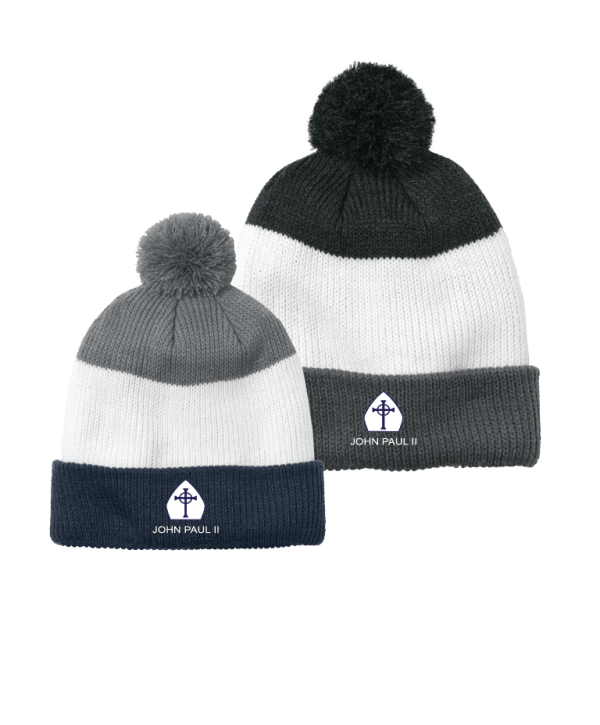 Cozy Striped Pom Beanie