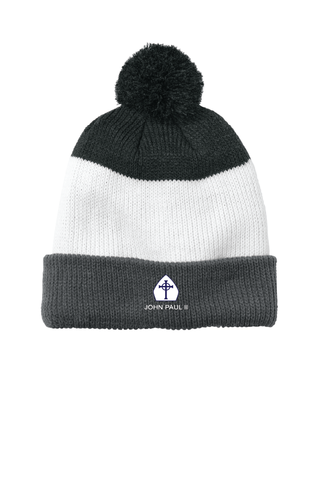 Cozy Striped Pom Beanie - Image 2
